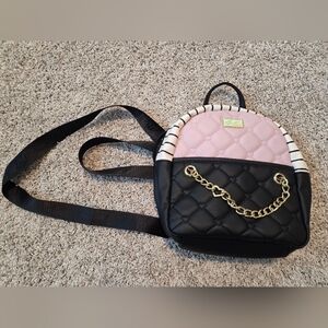 Luv Betsy Pink and Black Quilted Backpack
